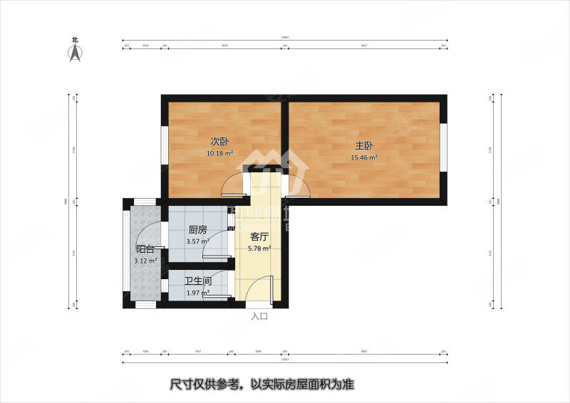 遵义里2室1厅1卫53㎡东西59万