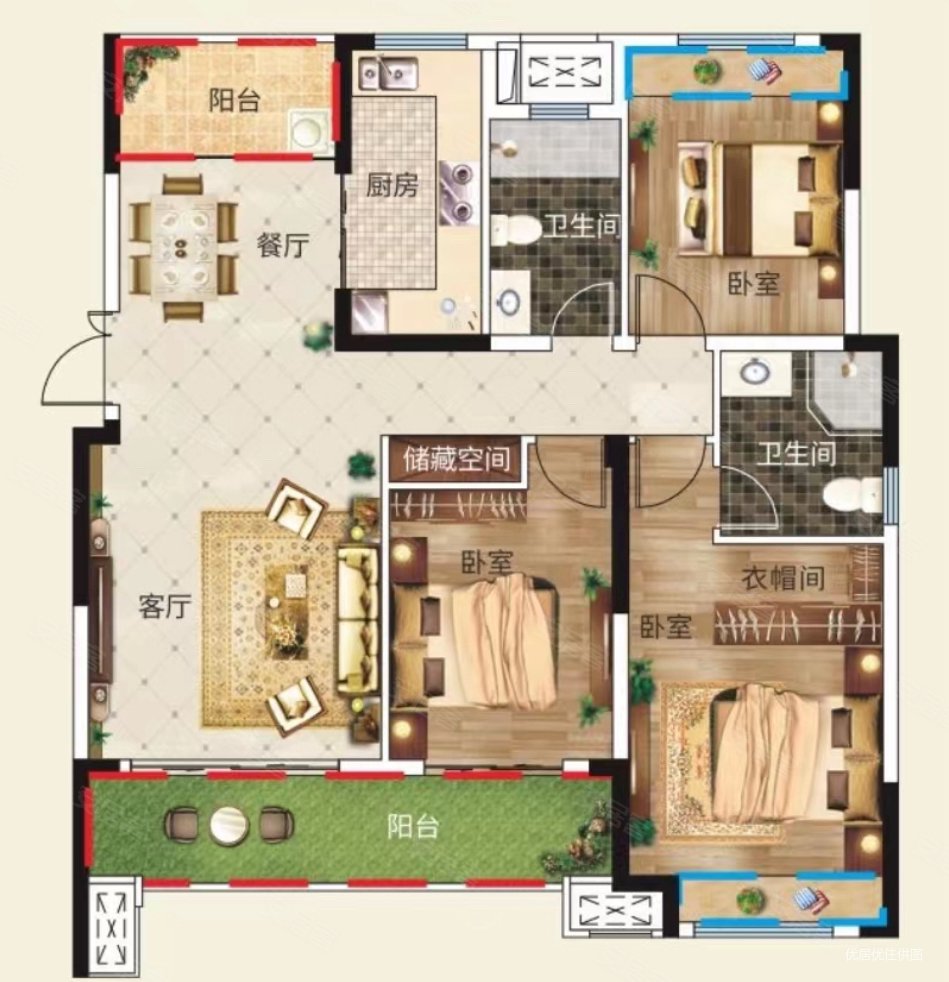 广大城耀境30地块精装3房单价5字头产权满二