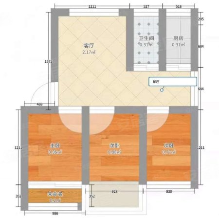 北苑小区3室2厅1卫112㎡南58.9万