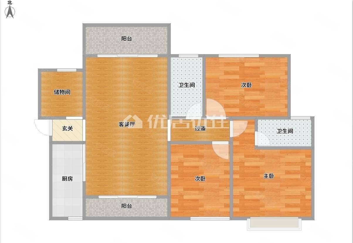 嘉和城温莎北郡4室2厅2卫88.3㎡西55万