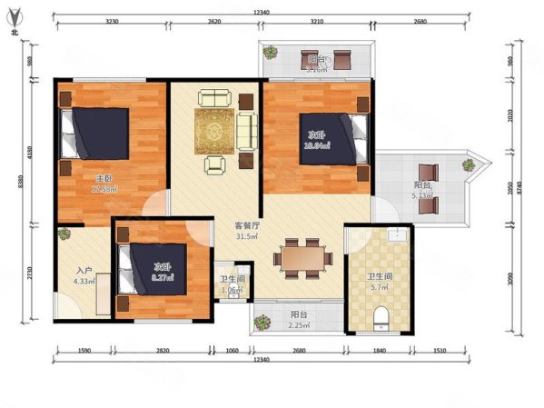 鸿荣源新上(388包税)三房近地铁 业主急出随时可看房,鸿荣源禧园二手