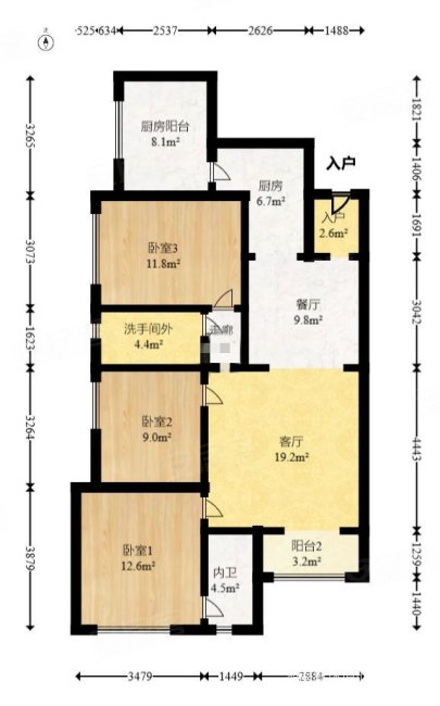 合能公馆户型图94平图片