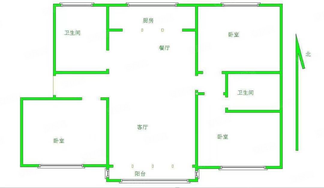 水榭花城3室2厅2卫150.68㎡南北130万