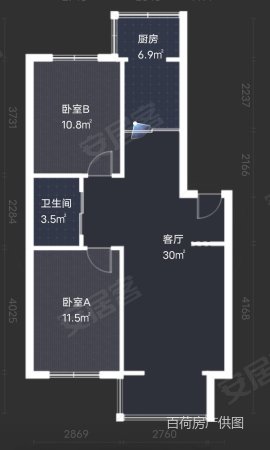 白塔茗居2室2厅1卫83.43㎡南北53万