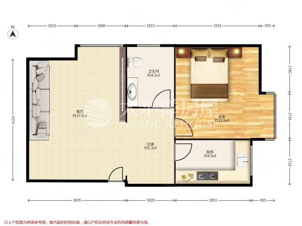 尚城河滨1室1厅1卫67.17㎡东北348万