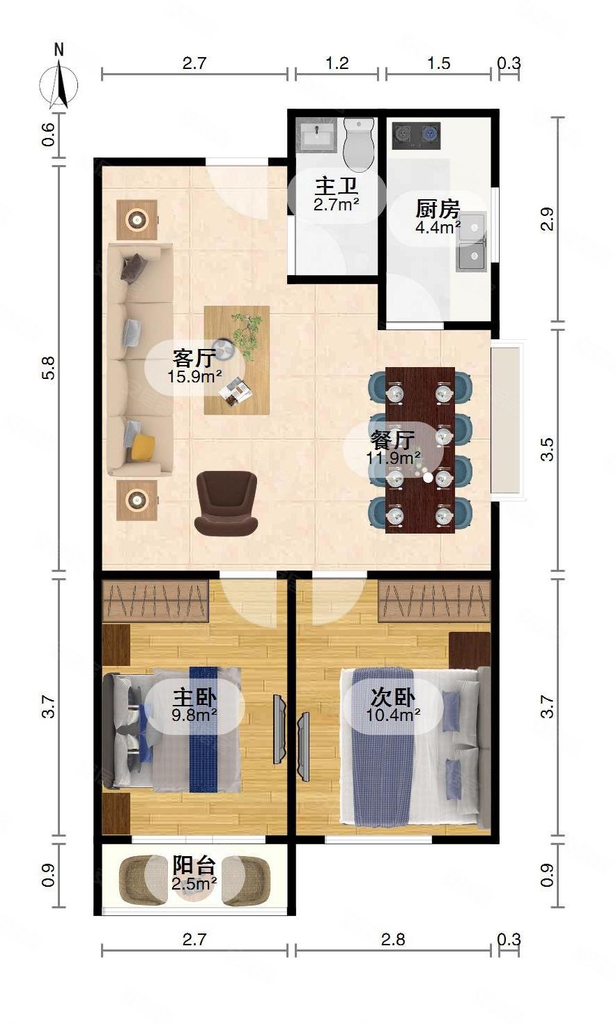 光谷青年城朝南边户带超大阳台价格低敞亮