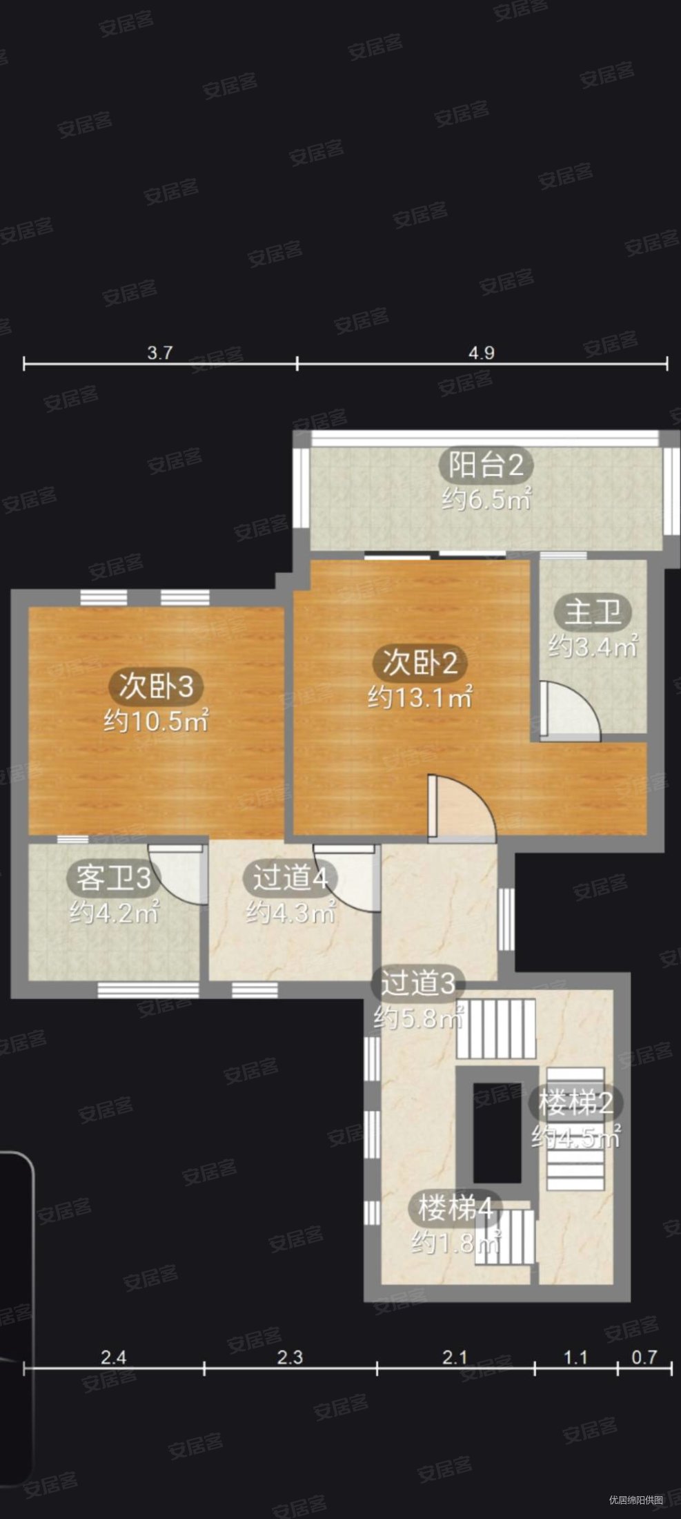 随意增加房间,远大美域(三期)二手房,485万,3室2厅,4卫,236平米-绵阳