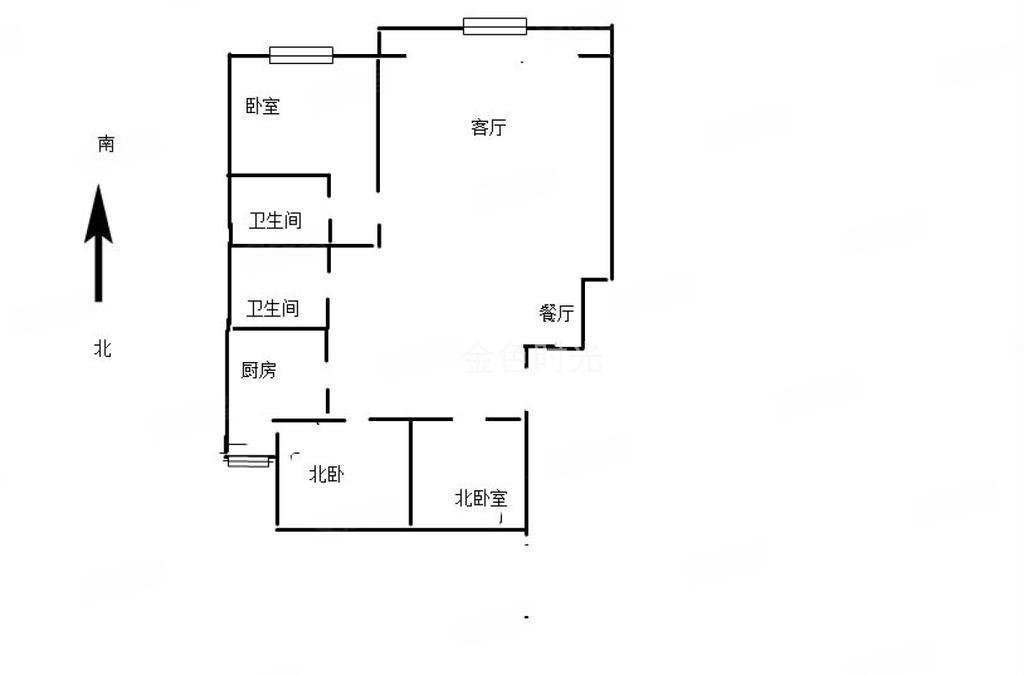 奥林公寓3室2厅2卫146.84㎡南北228万