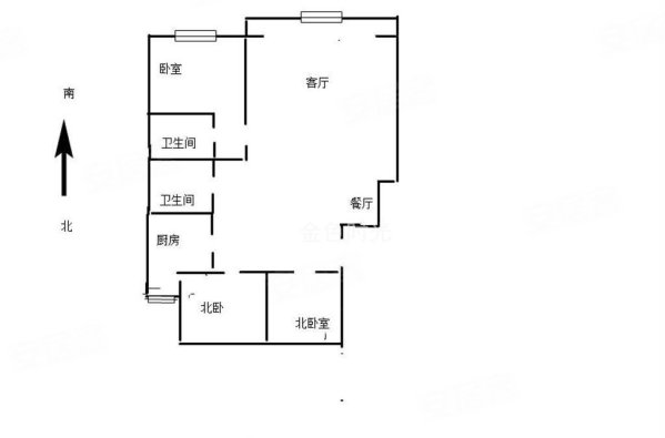 奥林公寓3室2厅2卫146.84㎡南北228万