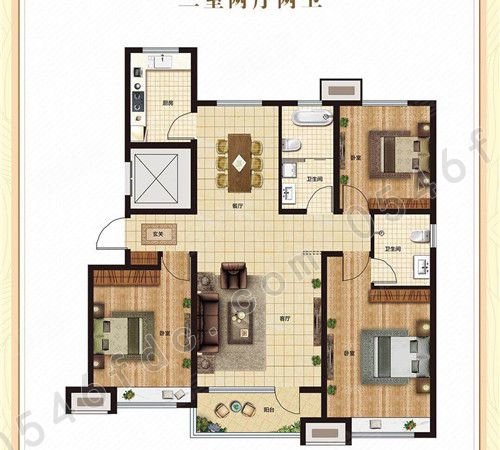 御景园,三房两厅,精装修带家具家电,拎包入住
