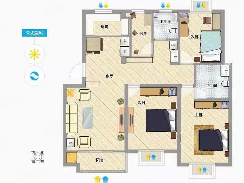 三迪溪山九境4室2厅4卫143㎡南北248万