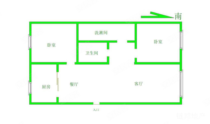 亿兆家园2室2厅1卫102㎡南56万