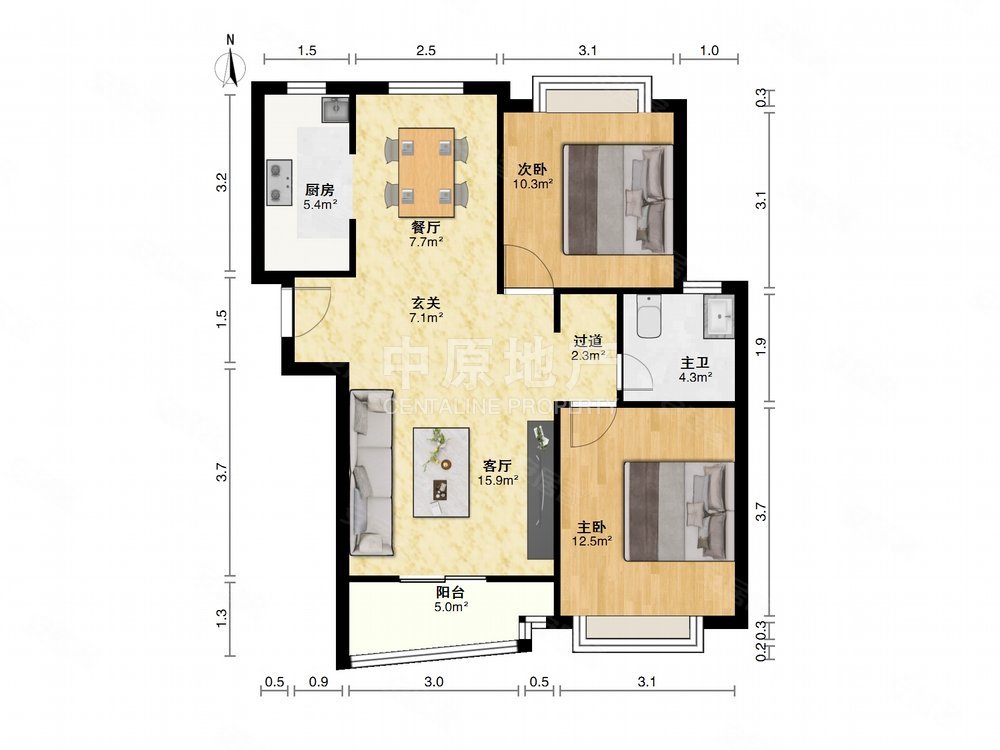 东方城市绿洲2室2厅1卫89.11㎡南481万