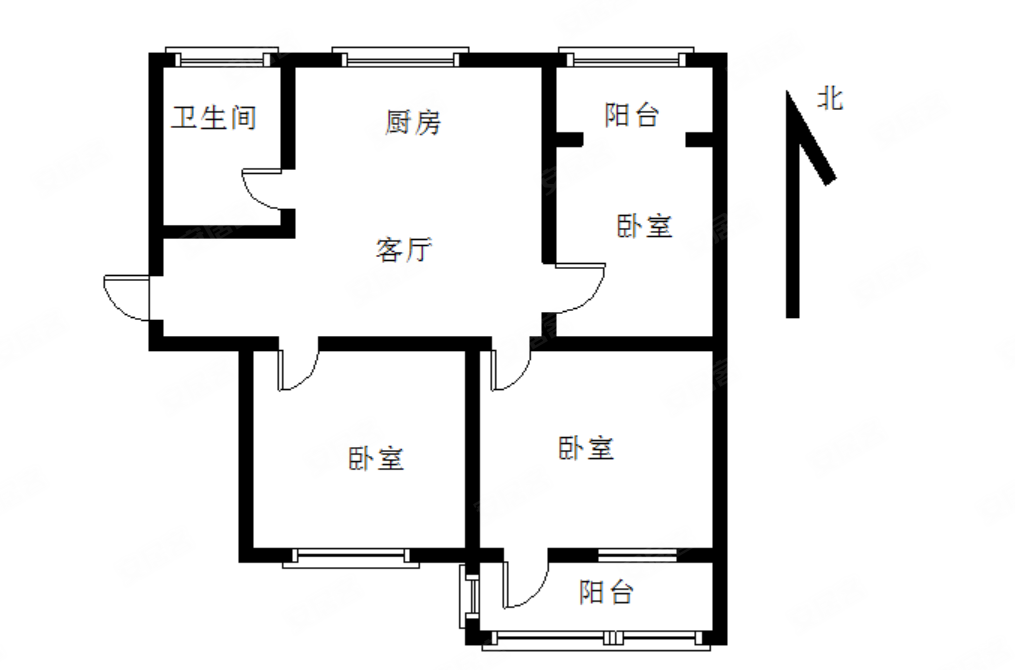 金环花园北村三室一厅好楼层毛坯房