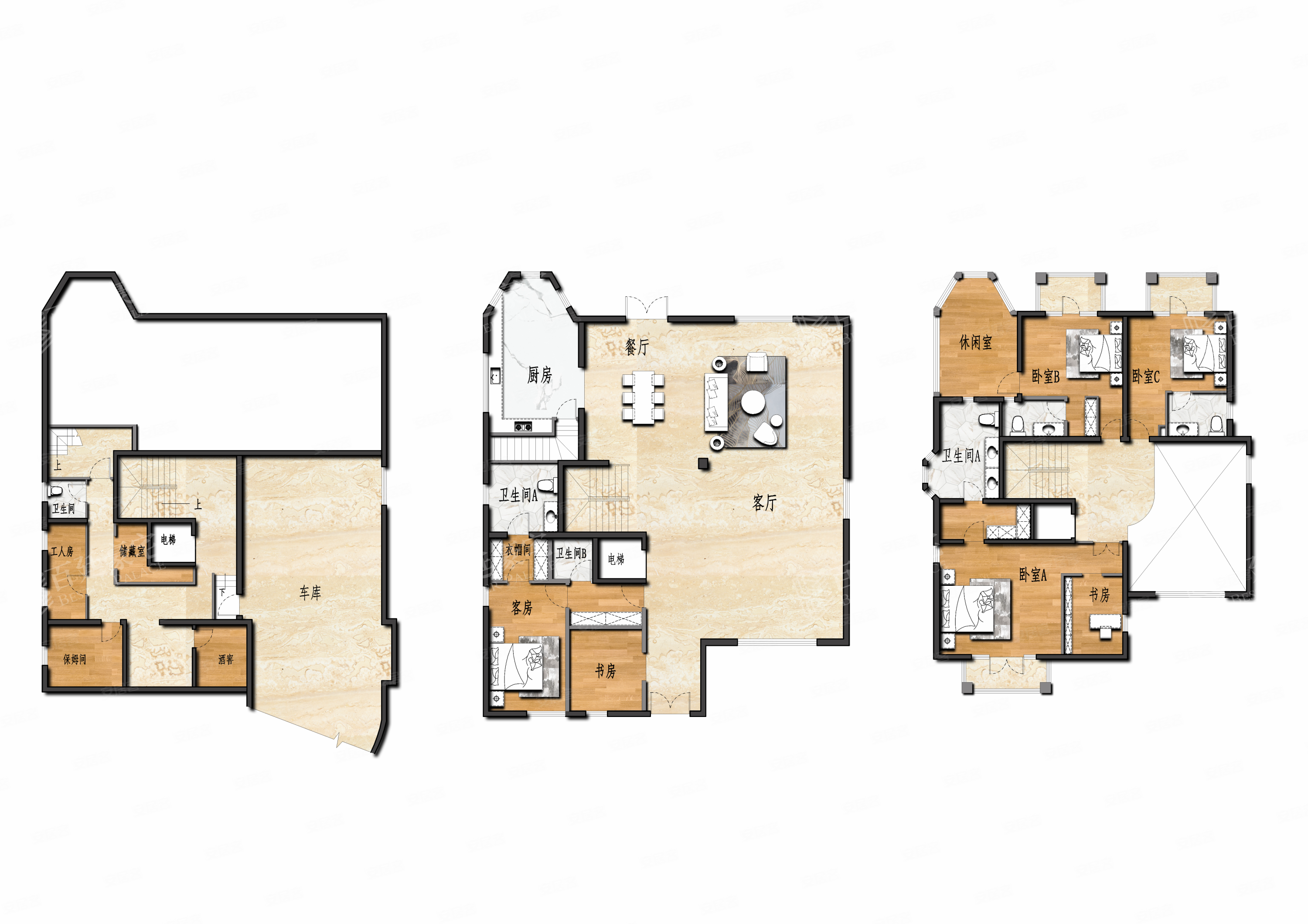 万科翡翠别墅(五期)4室6厅5卫316.15㎡南北5700万