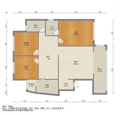 盛世唐庄3室2厅2卫157.68㎡南北115万