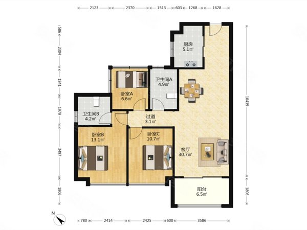 【多图】亚运城天峯,亚运城租房,亚运城天峯 2室2厅2卫 配套齐全 电梯