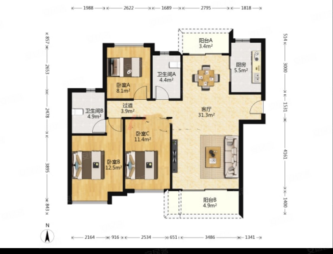 海伦春天 小三居 带电梯 双卫 超低密度 商品住宅
