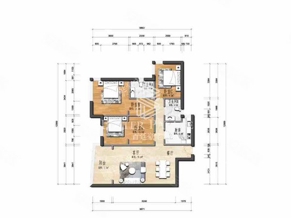 仁恒滨江园(一二期) 3室2厅2卫 电梯房 精装修,浦东租房-上海58安居客