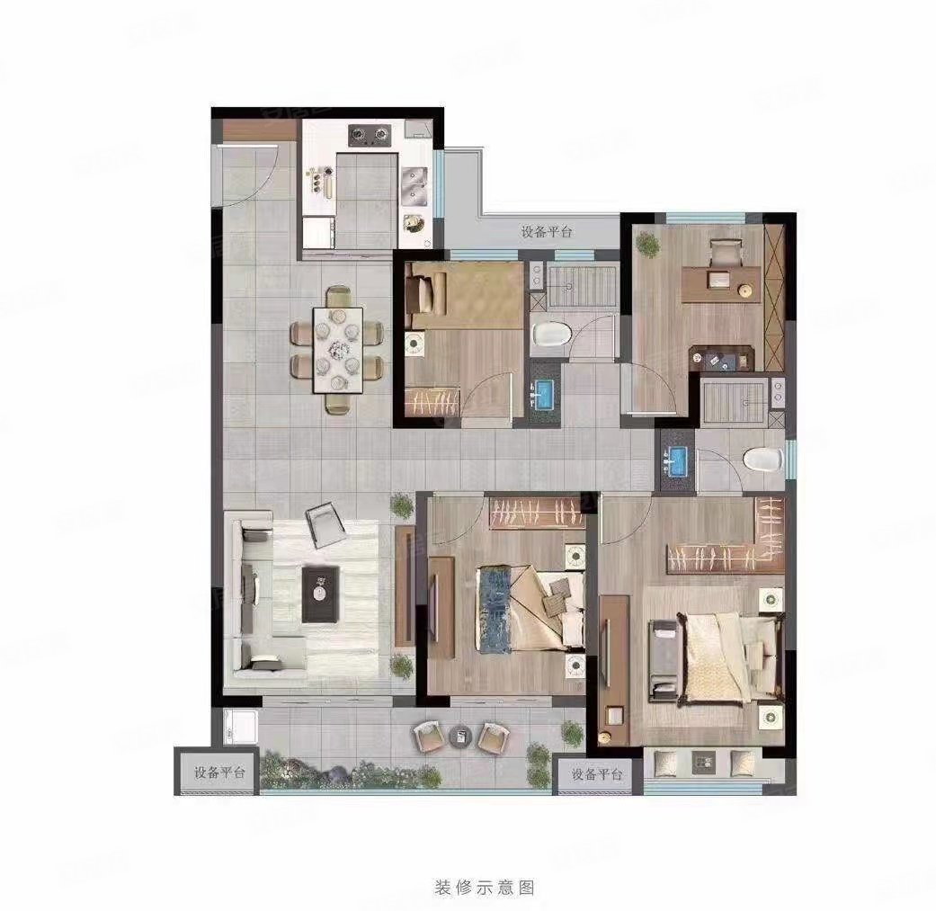 龙湖春江郦城4室2厅2卫110㎡南145万
