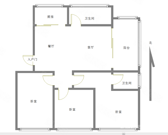 佳合世纪阳光3室2厅2卫118㎡南北103万