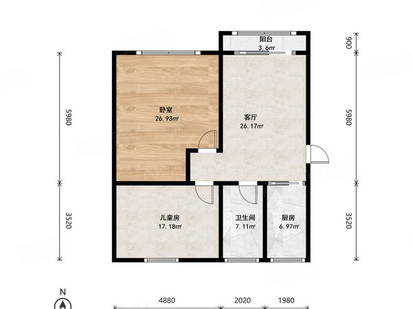 上海虹口江湾蔷薇里彩虹湾 电梯房 朝南精装一房一厅 拎包入住 长江