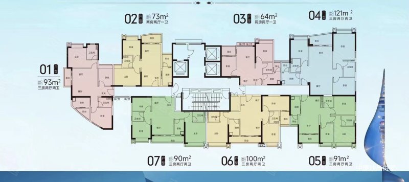 御江苑 全新一手现楼 单边位三面单边 三房带主套 采光好