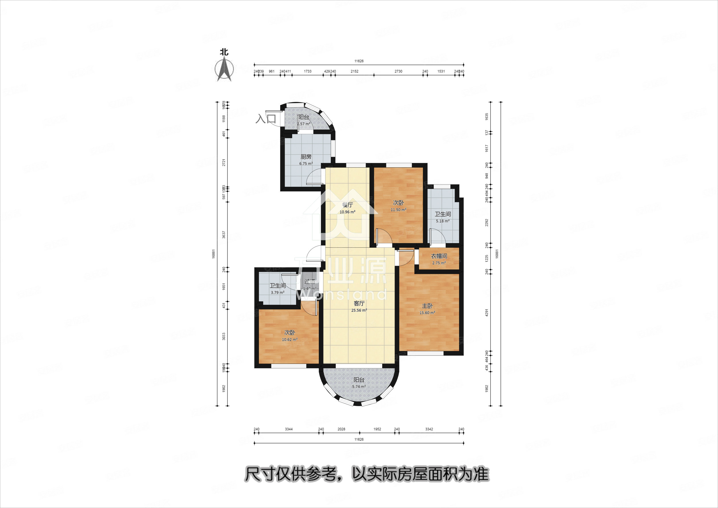 滨海新城3室2厅2卫157㎡南北295万