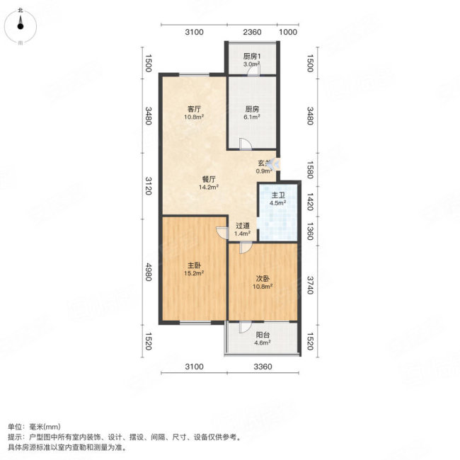 金水花园B区(包河)2室1厅1卫83.46㎡南96万