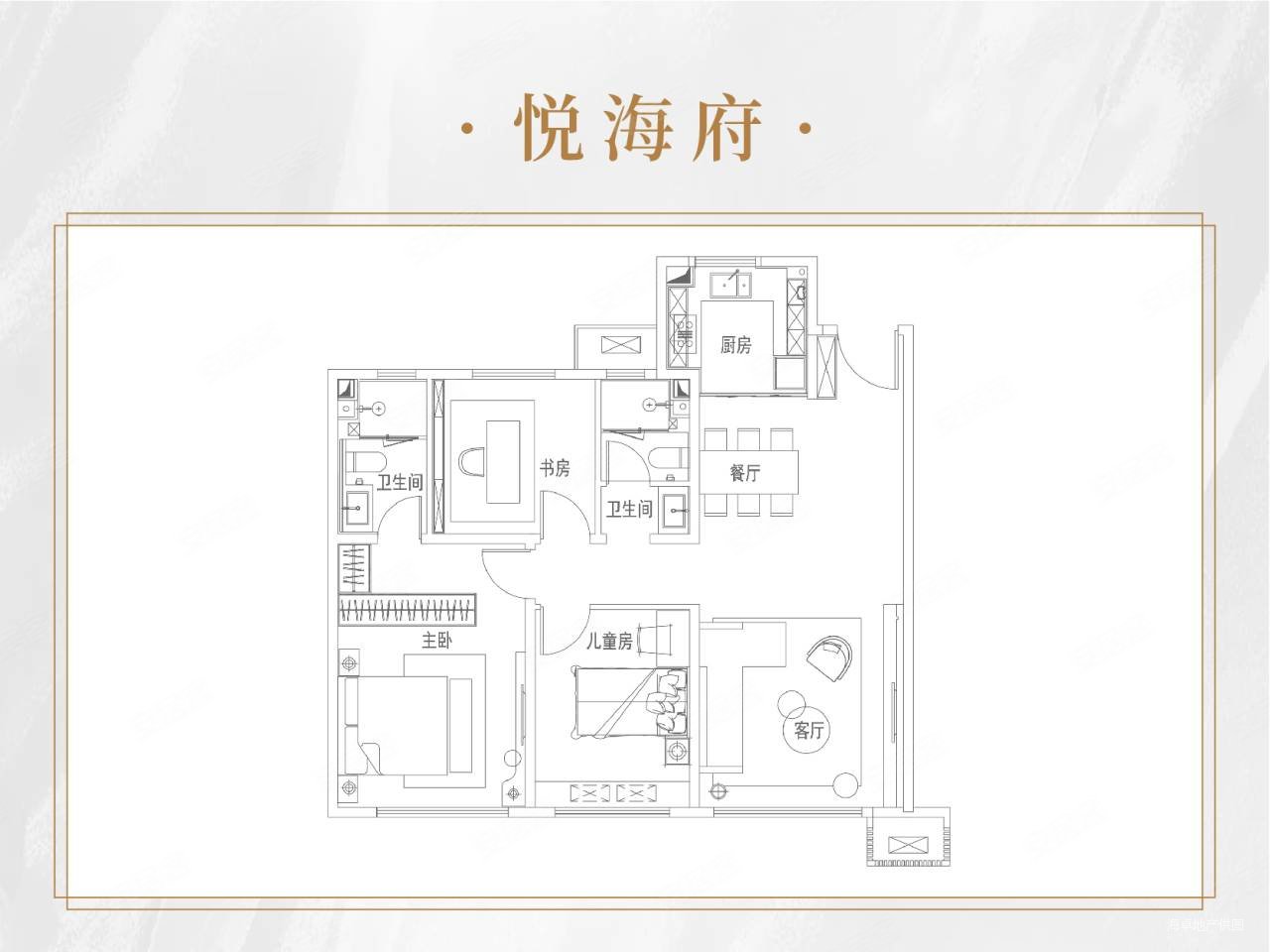 南北通透,视野好,青特悦海府二手房,135万,3室2厅,2卫,119平米-青岛