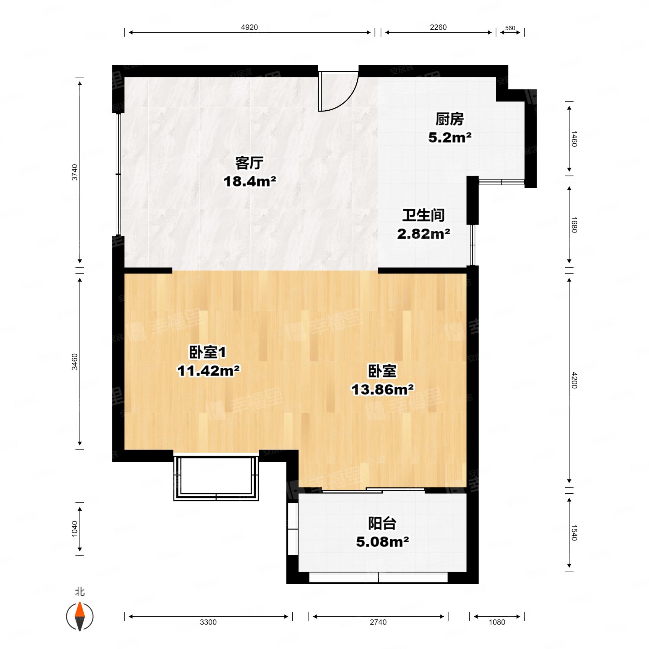 单价15w群升江山城朝南满五高楼层可做三房