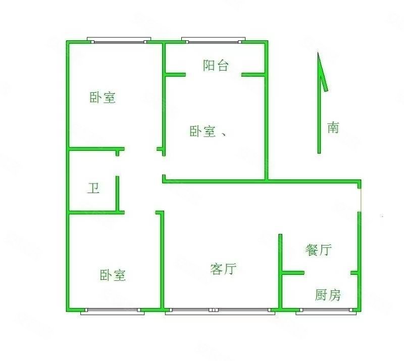 金柱大学城(大A区A27-A61号楼)3室2厅1卫100㎡南北100万