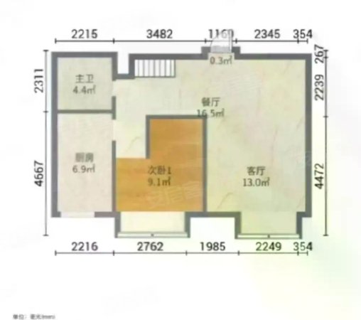 君悦蓝庭(商住楼)3室2厅1卫78.91㎡南68万