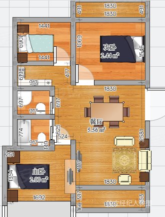 梅山美的蝴蝶海,南北通透,3房2卫,单价8700每平,白坯