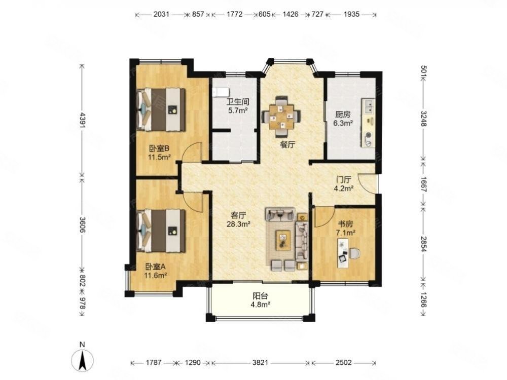 华侨城少有飞机户型 近政务 港澳广场 交通方便,禹洲华侨城(二期)二手
