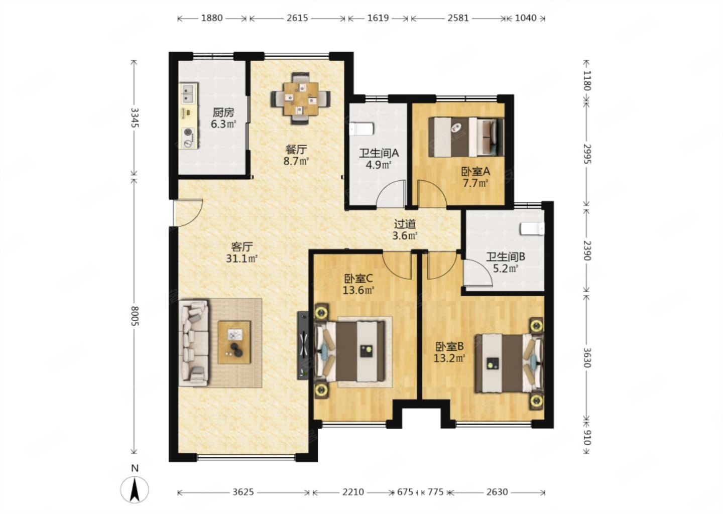 曲江金地好房三室2卫南北通透全明户型小区环境好物业好