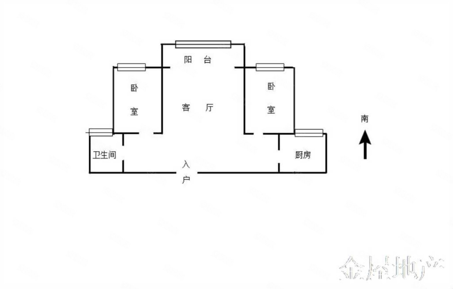 虢都花园2室2厅1卫95.45㎡南55万