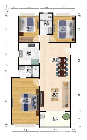 保利香頌二手房,198萬,3室2廳,2衛,125.4平米-武漢安居客