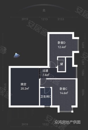 北辰三角洲E7区5室2厅2卫171.34㎡南北340万