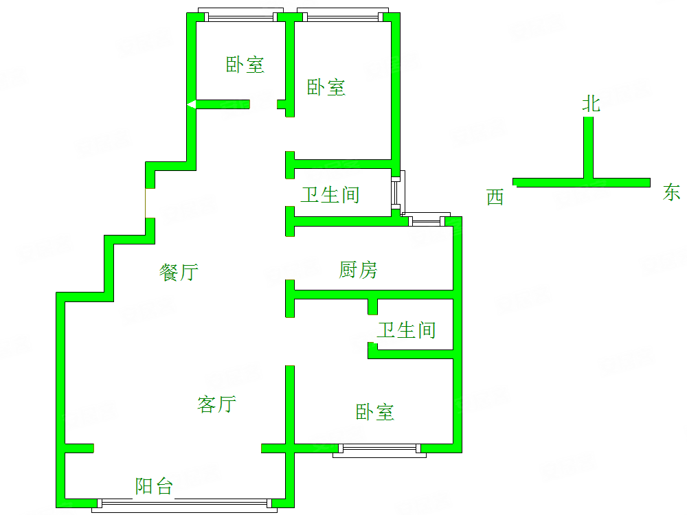 招贤桃源居3室2厅2卫121㎡南北94.5万