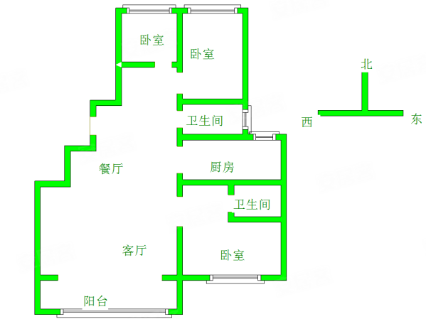 招贤桃源居3室2厅2卫121㎡南北94.5万