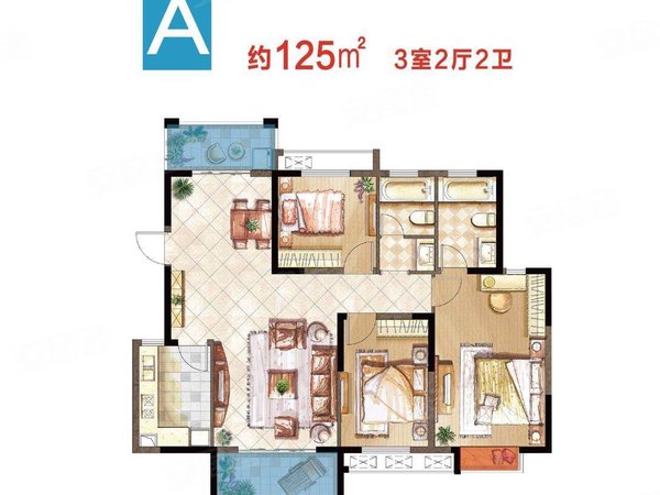 【多图】花样年别样城(南区),香山租房,花样年 3房2卫 豪华装修 家具