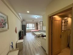 丹东振兴新城区上城左岸公寓楼50平一室一卫简装干净800包物业可短租南向出租房源真实图片