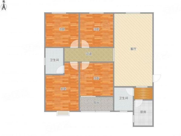 军安小区(中原)4室2厅2卫180㎡南北135万