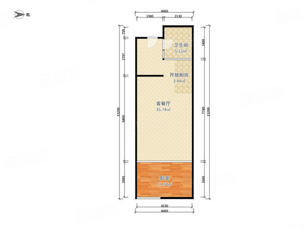 阳江江城北环路大润发建华悦景台大润发 建华悦景台 1室1厅 精装 拎包入住 800元出租房源真实图片