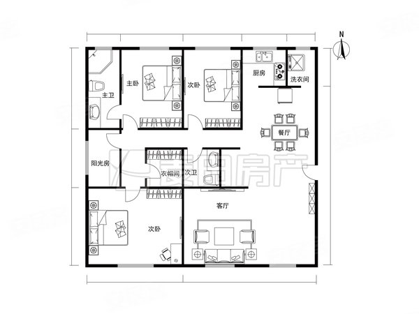 乐陵西山美墅馆南北通透 3室2厅  西山美墅馆出租房源真实图片