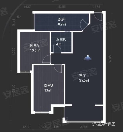 阳光水岸(涪城)2室2厅1卫81㎡南北53.8万