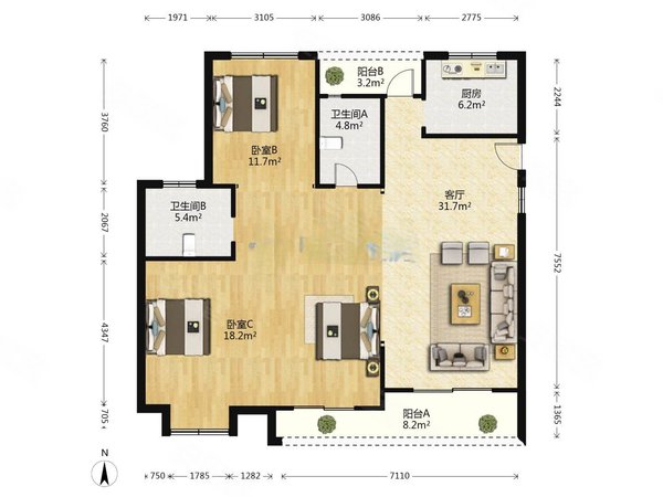 杭州萧山闻堰三江名苑湘湖景区旁 三江名苑新上精装修边套大三室  可