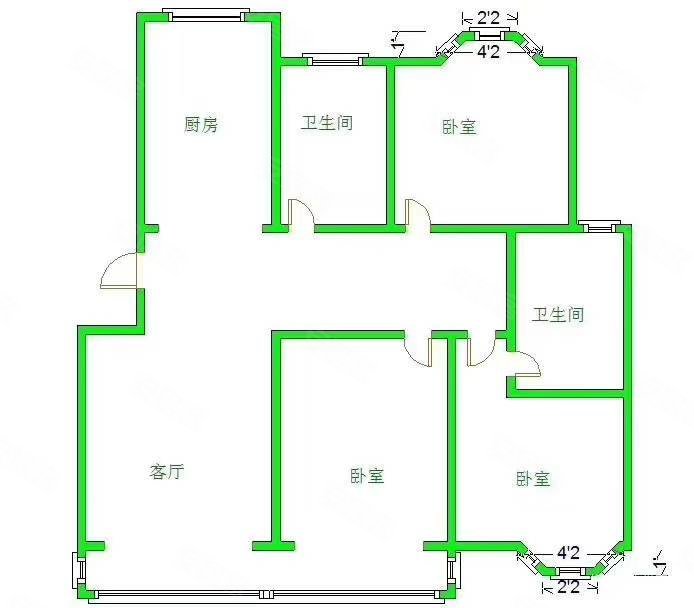 南海家苑3室2厅2卫86㎡南北63万