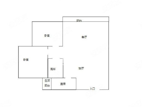 星座尚筑2室2厅1卫58.77㎡东南38.8万